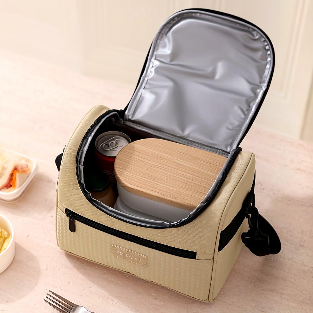 Large Capacity Insulated Lunch Bag with Multi-Layer Zipper, Waterproof Polyester Lunch Tote Thermal Insulation Bag