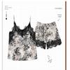 Summer Women'S Suspender Pajamas Sexy V-Neck Lace Women'S Imitation Silk Two-Piece Set Retro Loungewear
