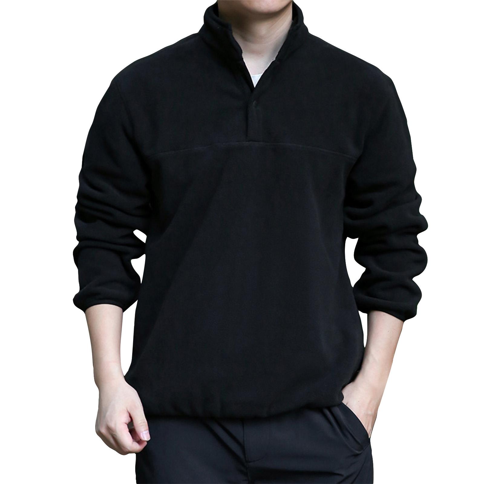 

Мужской однотонный свитшот на пуговицах со стойкой воротником, мужской спортивный повседневный свитшот большого размера L