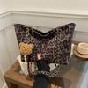 Popular Leopard Print Tote Messenger Bag Women's 2025 Fashion New Large-capacity Versatile Shoulder Underarm Commuter Bag