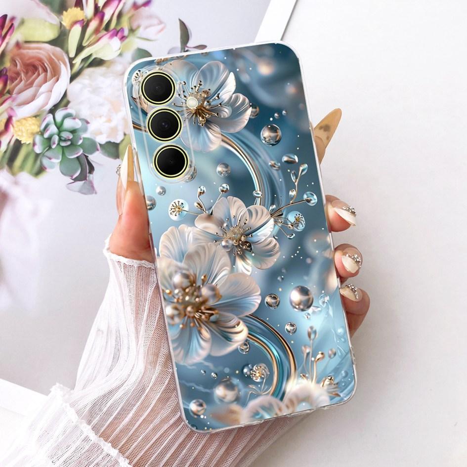Hülle Für Samsung Galaxy A17 A37 A57 5G Cover Neue Stilvolle Blume Klare Weiche Silikon Handyhülle Für Samsung A 17 A 37 A 57 Stoßfänger