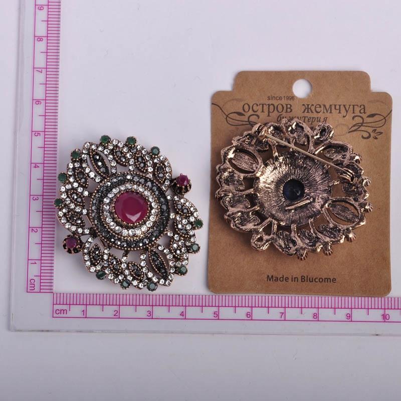 Blucome Quality Turkish Royal Style Vintage Brooch Pins for Women Men Scarf Suit Hijiab Pins