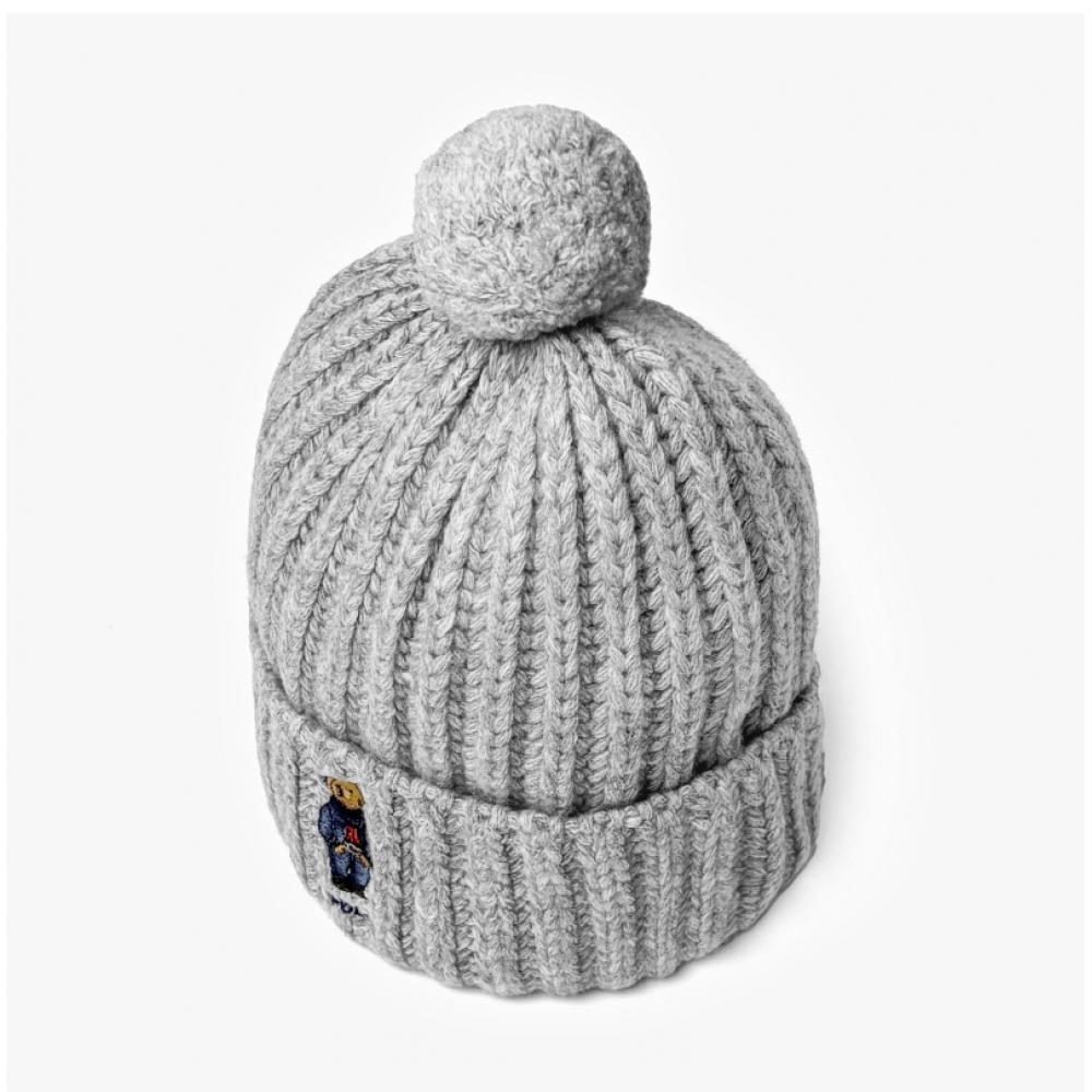 Polo Ralph Lauren Wc0522 032 Solid Denim Bear Pom Pom Beanie