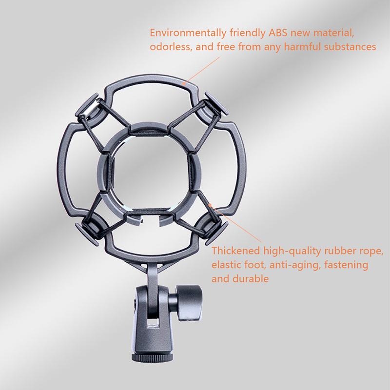 Shock Mount Holder Studio Recording Bracket For Large Mic Clip Black