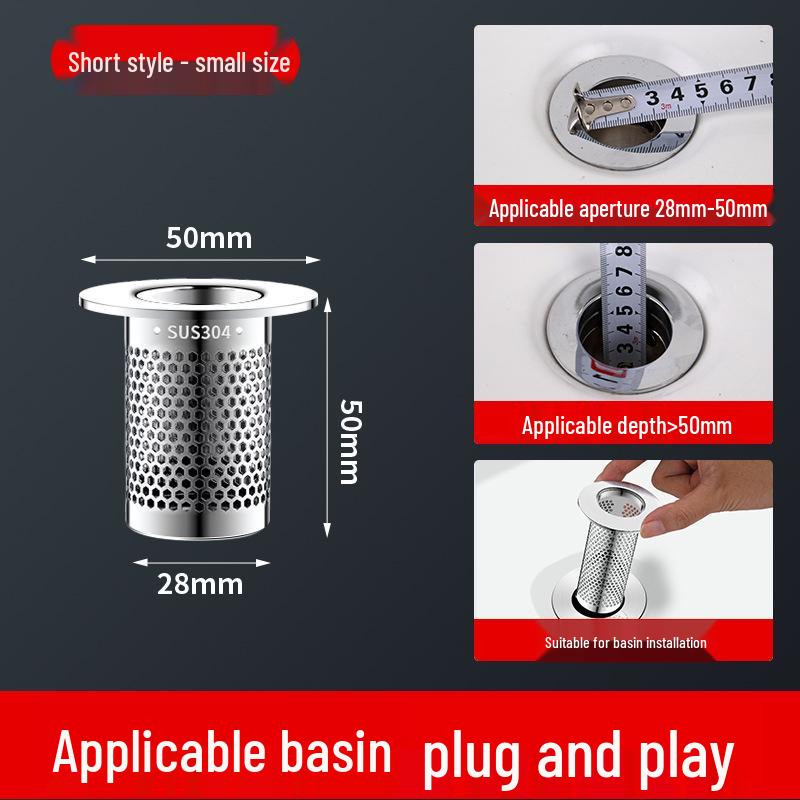 

Universal 304 Stainless Steel Anti-Clog Floor Drain Mesh for Bathroom Sink and Washbasin.