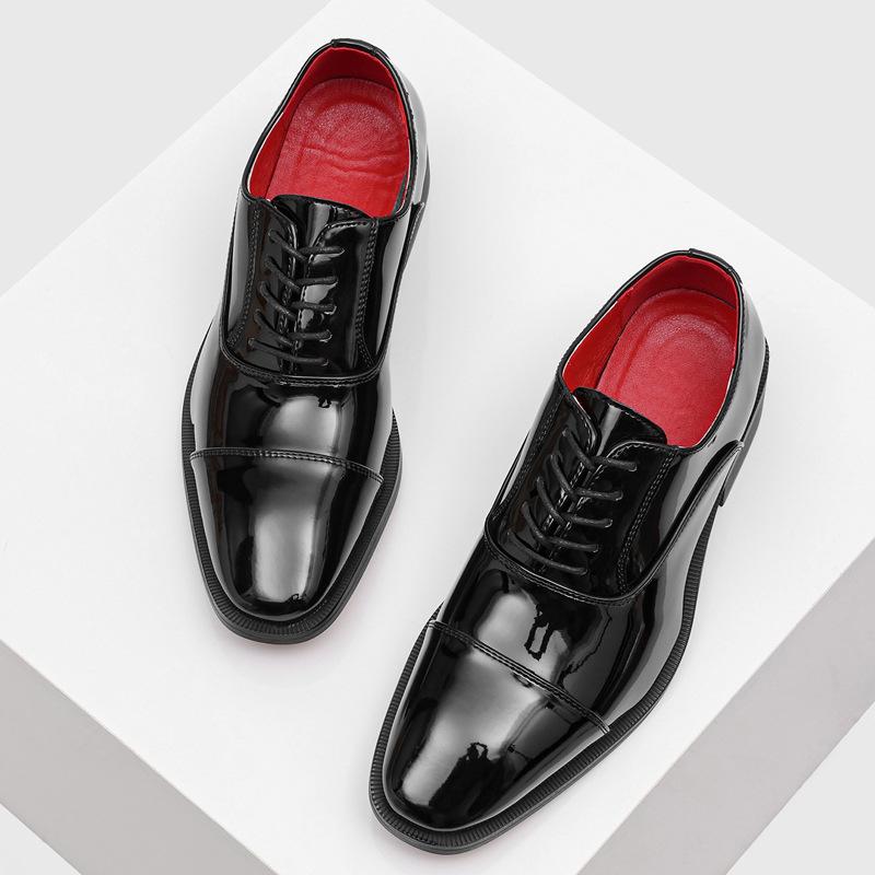 Pointed derby shoes men's CL red-soled leather shoes three-joint invisible inner height increase flow high-end leather shoes 8039