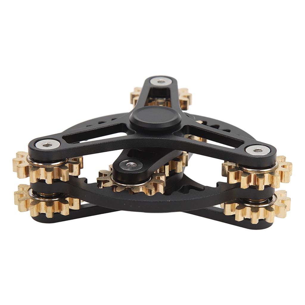 Bearing Gear Finger Toy Meditation Reduce Anxiety Break Bad Habits Bearing 3 Gear Metal Toy Black