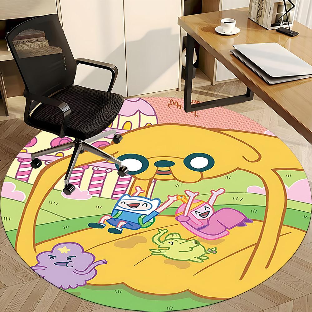 1PC Adventure Time Office Round Area Rug, Indoor Mat Suitable For Office, Under Office Chairs Bedroom Living Room Home Decor DT1212061