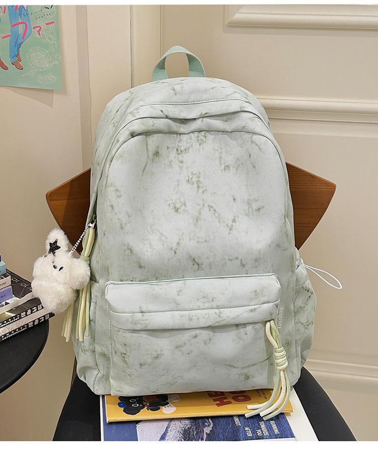 School bag summer new Mori high-value college student school bag fresh tie-dye versatile backpack casual simple shoulder bag