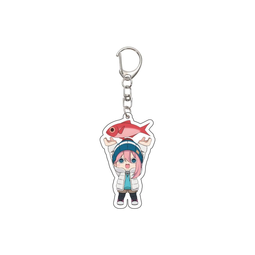 55MM Anime Laid-Back Camp Keychain Shima Rin/Inuyama Aoi/Ena Saitou Key Chain Acrylic Model Plate Christmas Gifts