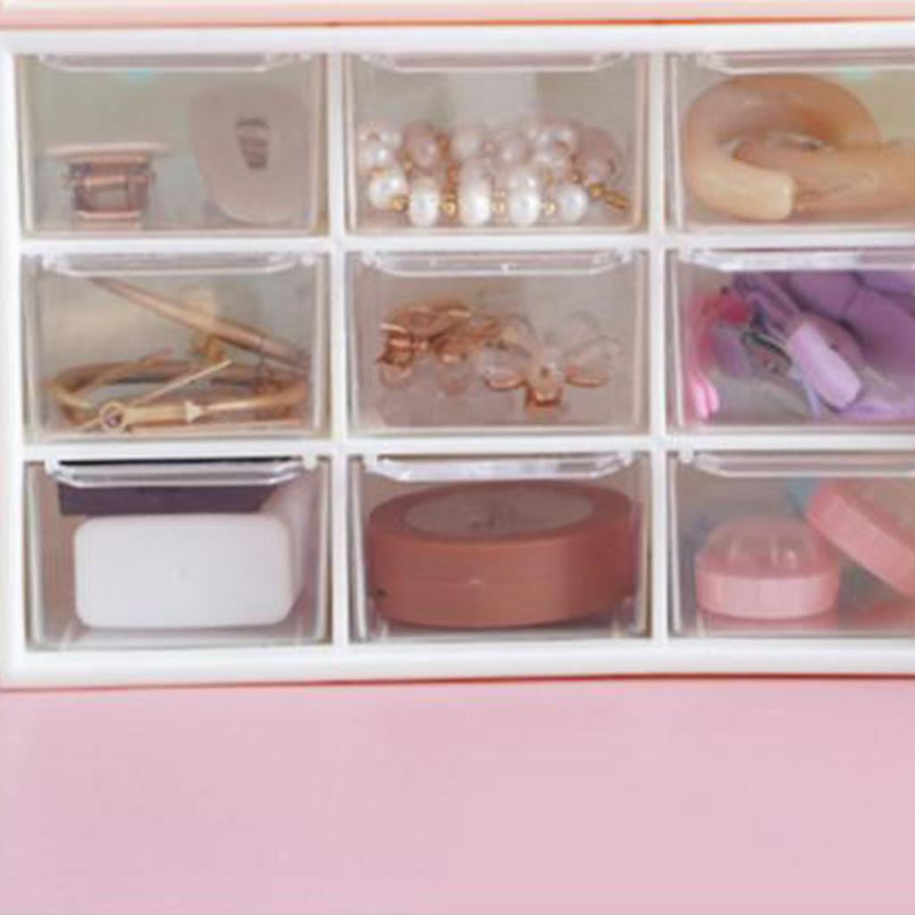 Desktop Organizers Nine Square Grid Drawer Type Desk Organization Box Storage Case Makeup