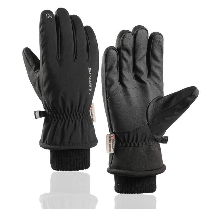 Ski Gloves for Men and Women Outdoor Cycling Waterproof Cold proof Plus Velvet Thickened Touch Screen Warm Cycling Gloves