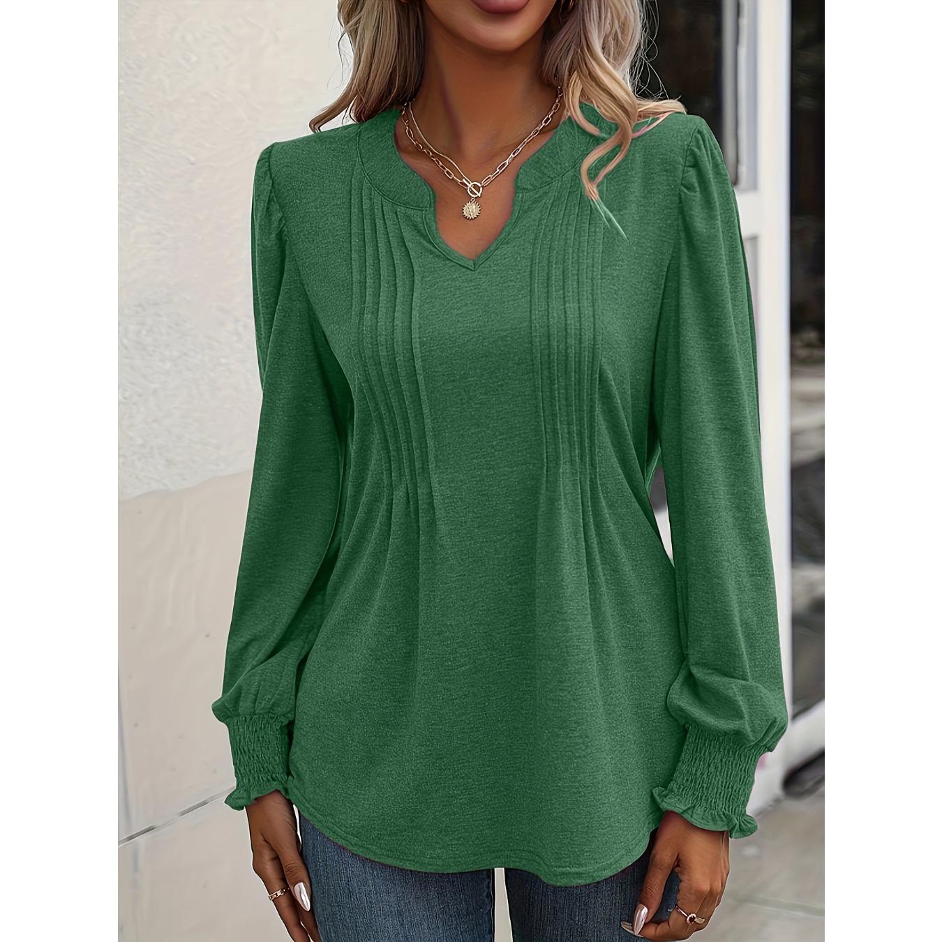 

GMXIA Осеннее женское однотонное повседневное длинное платье с V-образным вырезом XXXL зелёный