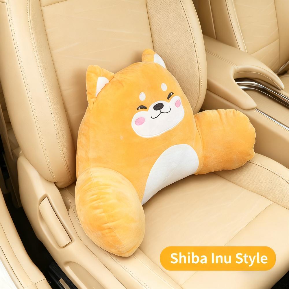 Cartoon Car Neck Pillow Plush Headrest Cushion Auto Lumbar Support Pillow Waist Cushion Cute Car Headrest Pillow