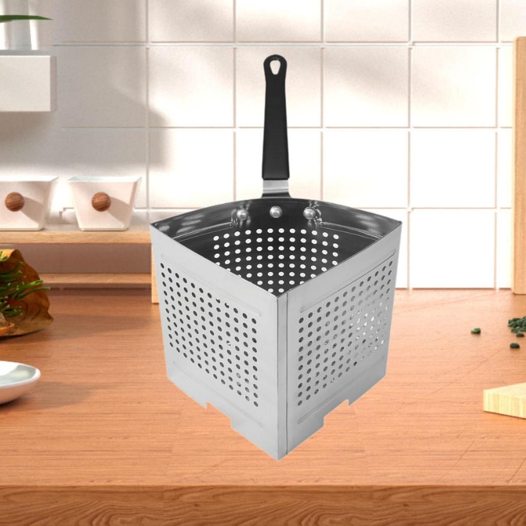 Nerezový víceúčelový vkládací koš do hrnce na těstoviny pro proplachování obilovin 2x2x7 palců Robustní