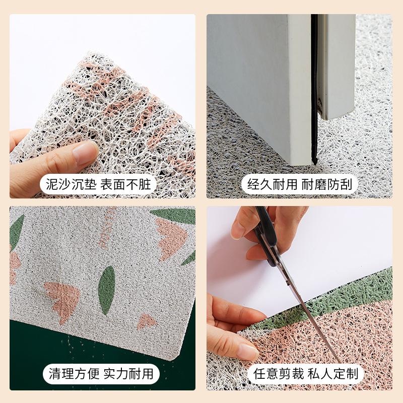 Nordic Style Home Floor Mat Rubbing Soil Silk Ring Door Mat When Entering The Door Rectangular Full Floor Mat Non-Slip Foot Mat For Household Entrance