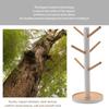 Holzbecher Aufhänge-Display-Ständer Getränkegeschirr-Regal mit 6 Haken Baumform Holz Kaffee-Tee-Tassen-Aufbewahrungs-Halter-Ständer