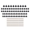 140Pcs Set Safety Noses Plastic 3 Sizes with Washers for Stuffed Animals Dogs Doll Making Black Mixed 140Pcs