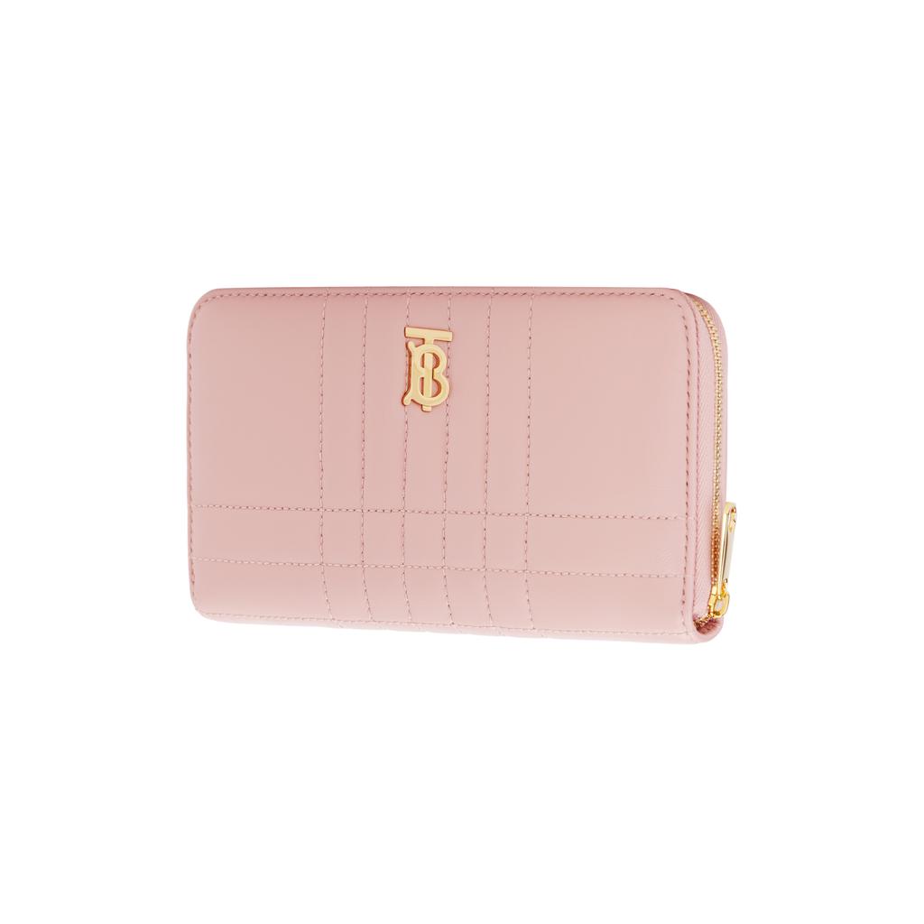 Burberry Lola Bag Exclusive Logo Design Zipper Closure Quilted Lambskin Wallet Women Wallet Pink 80626981