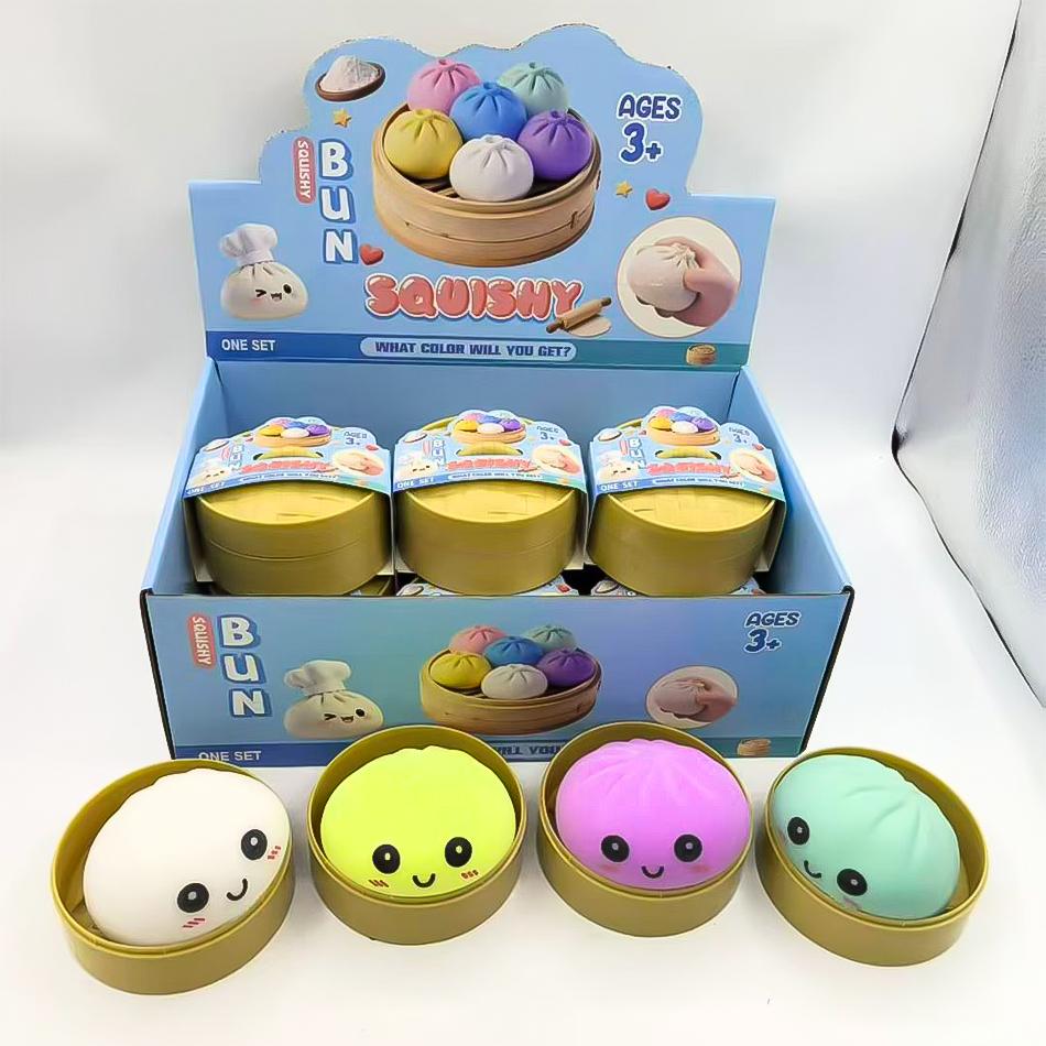 New Colorful Simulated Dumpling Squishy Enhance Happiness Rebound Squeeze Reliever Toy Relaxing Relieve Anxiety Antistress Gifts
