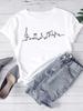New Women T Shirt Fashion Musical Note Printed T Shirt Harajuku Cute Graphic Tee Shirt Female Ladies Casual Tops Shirts