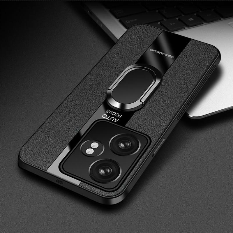 For Realme GT 6T Neo 6 SE Case Magnetic Ring Stand Holder Back Cover For OPPO Realme GT Neo6 5G Luxury Leather Silicone Shockproof Bumper
