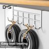 Storage Rack with 6 Hooks Sturdy Construction Strong Load-bearing Simple Installation Clothes Hanger Stainless Steel Hook