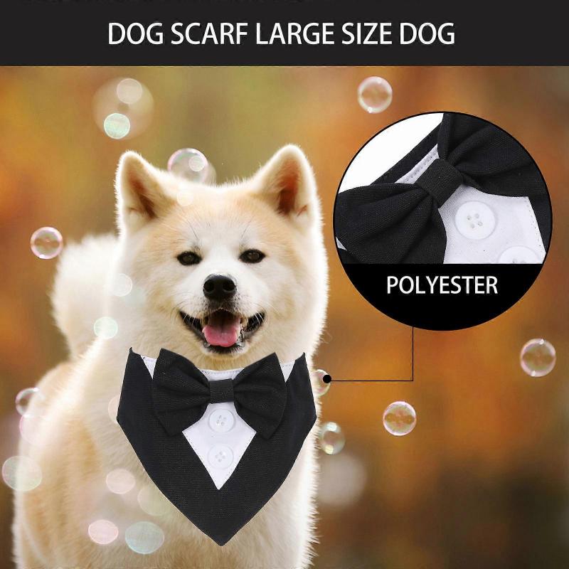 Dog Suit Collar with Bowknot for Pet Use 5Pcs Puppy Party Scarf and Bandana