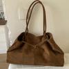 Suede Shoulder Tote Bag Casual Soft Leather Large Capacity Bag Women's Autumn New Fashionable Retro Women's Bag
