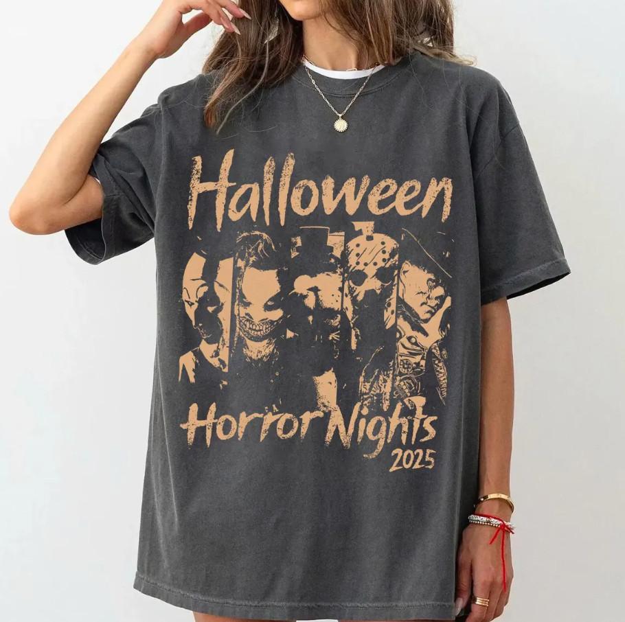 

Halloween Horror Nights 2025 T-Shirt Creepy Scary Graphic Tee Spooky Party 4XL