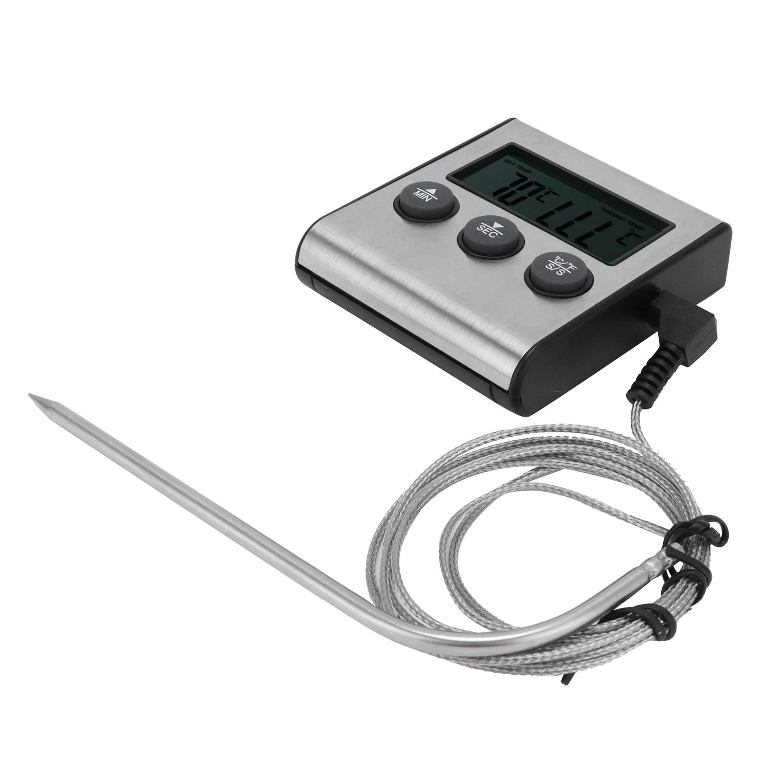 

Digital Meat Thermometer Food Temperature Meter with Folding Probe Timer Alarm for Kitchen