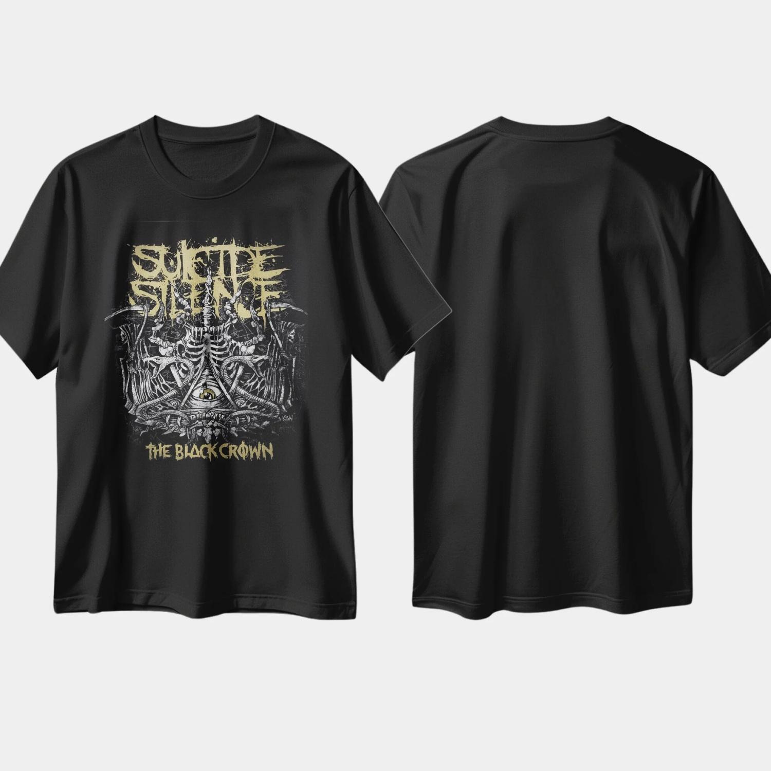 

Metal Band T-shirt Suicide Silence Printing Vintage Rock Gift Cotton Round Neck Men Women Tees Short Sleeve Tops XXXXXL чорний