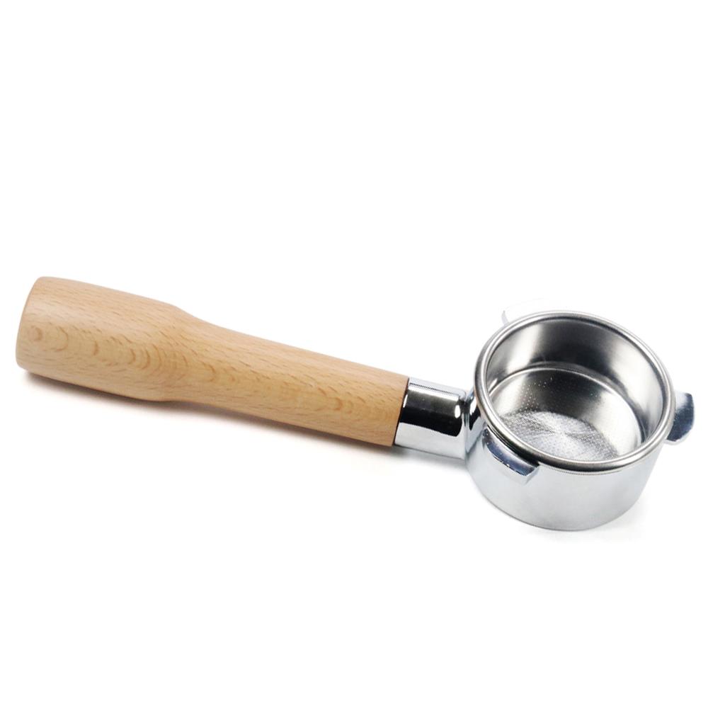 54mm Coffee Bottomless Portafilter with Filter Basket & Wooden Handle Replacement for   880/870/850 Coffee NaMachine Tool Reusable Alloy Filter