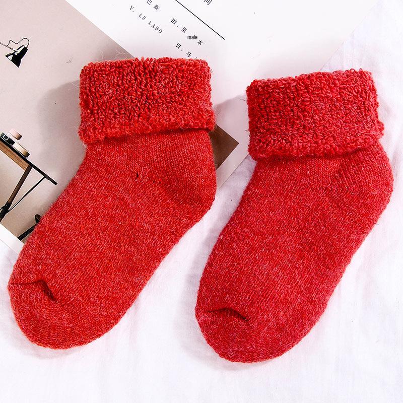 Thickened Terry Wool Socks for Boys and Girls: Warm, Loose-Mouth Design for Autumn and Winter.