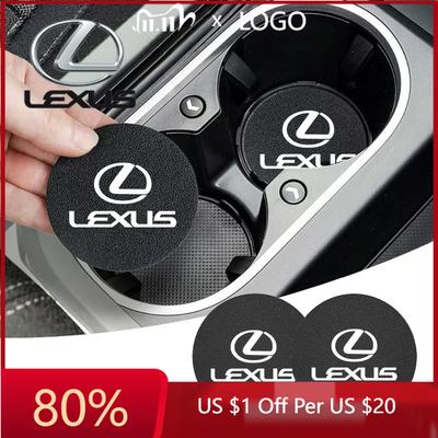 2026 Hot Interior Stickers 2Pcs Suede Car Water Cup Bottle Holder Anti-slip Mat Pad For RX300 IS200 IS250 ES350 Ct200h UX2