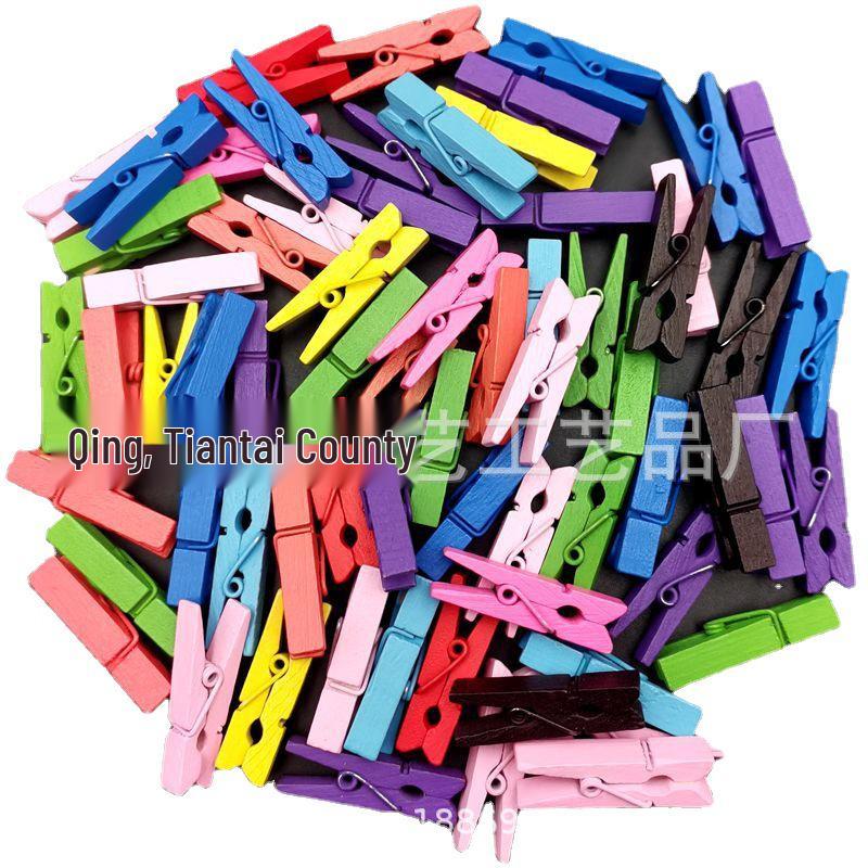 Cartoon Colored Wooden Clips for DIY and Kindergarten Projects