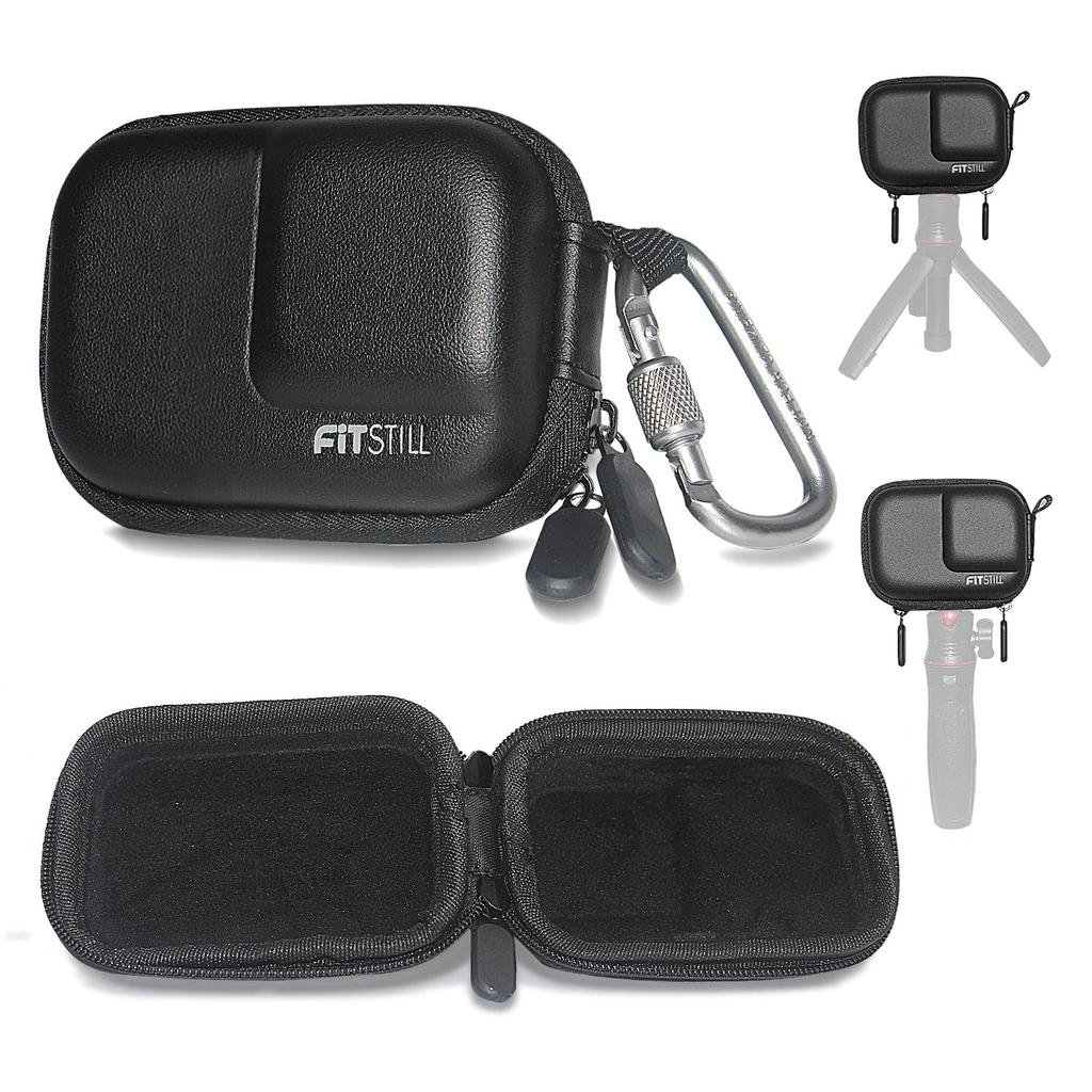 FiTSTILL PU Černý Mini Přenosný Ochranný Tvrdý Skořepinový Cestovní Úložný Tvrdý Kufr Kompatibilní s Insta360 Ace Pro Horolezecká Spona Insta 360 Akční Kamera