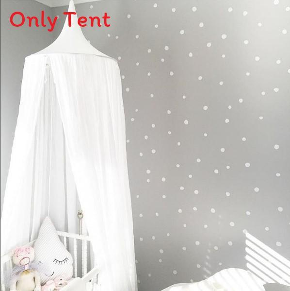 Tenda Tenda a Baldacchino Rotonda per Cameretta Bambini in Morbido Cotone Stile Nordico