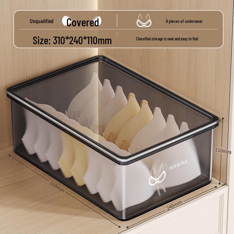 Drei-in-Eins Intimwäsche-Organizer mit Deckel: Aufbewahrungsbox für Unterwäsche, Slips & Socken