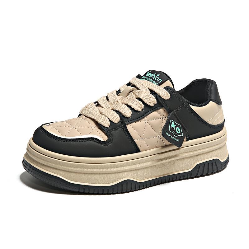 

Толстые повседневные кроссовки с флисовой подкладкой, женские зимние новые клетчатые спортивные туфли с распущенным низом для женщин 35 чёрный