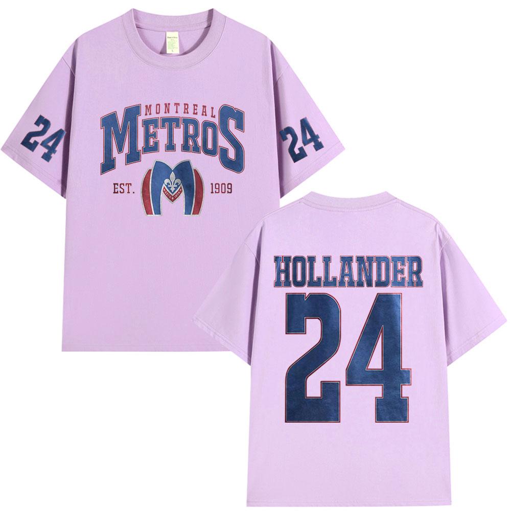 Heated Rivalry Shane Hollander 24 Montreal Metros T-Shirt Herren Damen Kleidung Lässig Polyester Übergroß Kurze Ärmel T-Shirts Oberteile