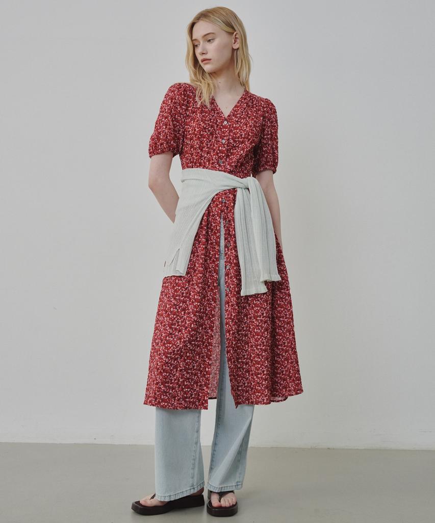 Ollibeudeollibeu Printed Seersucker Maxi Dress Ow6Mo4550