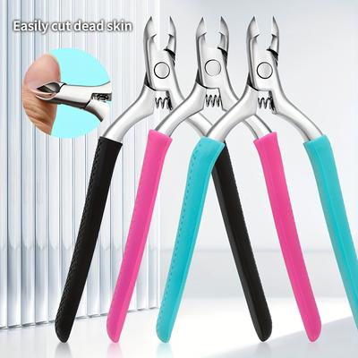 Manicure Silicone Cuticle Scissors ColorNon-slip Handle Cuticle Pliers Trim Nail Edges Barb Cuticle Scissors Manicure Silicone C