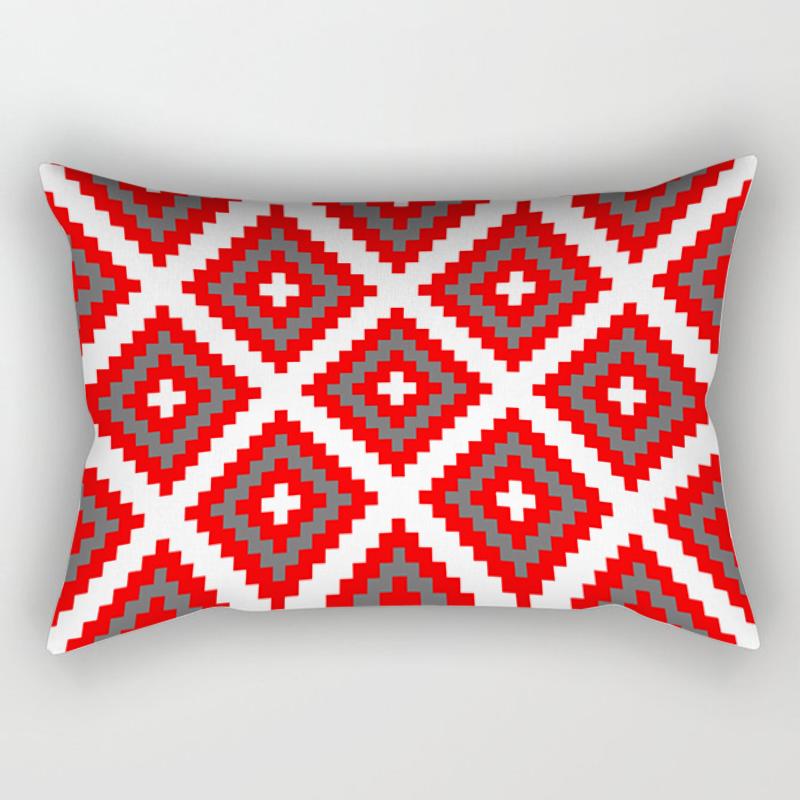 Nordic Red Sweet Cushion Cover Classic Geometric Fashion Home Decoration Living Room Sofa Pillowcase Car Waist Pillowcase 30*50