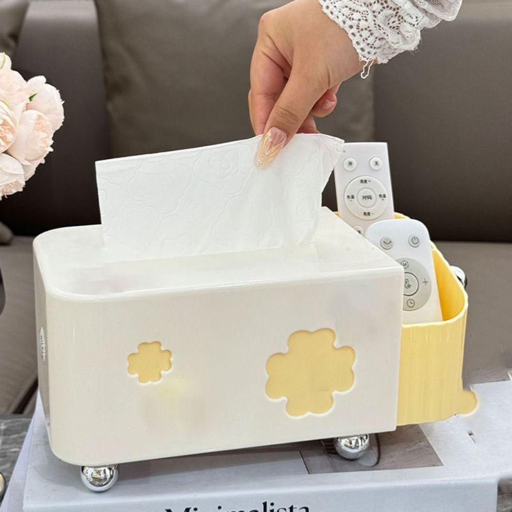 With Spring Desktop Storage Box Space Saving Napkin Dispenser Durable Tissue Box  Bedroom