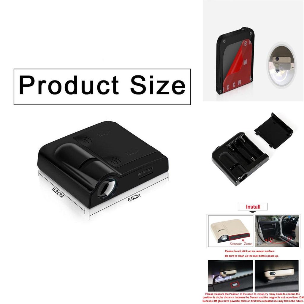 2pcs Car Door Welcome Projector Led Lamp Wireless Spotlight Universal For