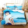 New Summer Time Rendering Bedding Set Cartoon  Three-piece Set Adult Kid Bedroom Duvet Cover Sets 3D Kawaii Girls Twin Set