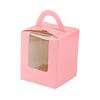 10Pcs 1 Position Handhold Cupcake Muffin Mousse Paper Packing Box Container