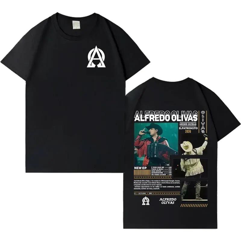 

Alfredo Olivas 2026 New Album Tide Graphic Tee Unisex Harajuku Y2K Casual Bestselling Crewneck 100 Cotton Short Sleeve S