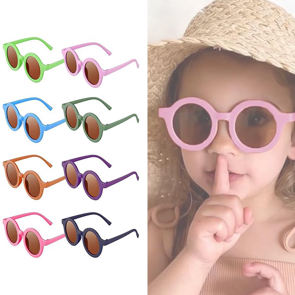 Kids Children's Sunglasses Inset Style Round Frame 1-7 Year Old Baby Sunglasses Sun Shading Sun Protection  Eyewear Accessories